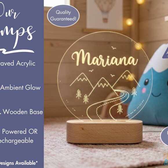 Mountain Name LED Light – Personalized Cloud Decor for Kids - Picture 3 of 8